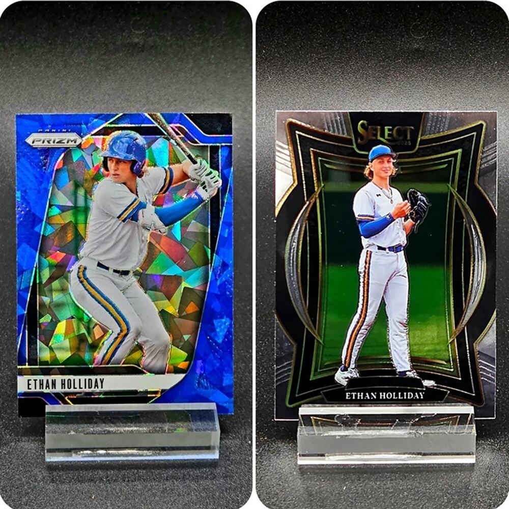 Ethan Holliday Select Blue Cracked Ice Prizm Colorado Rockies Top Prospect